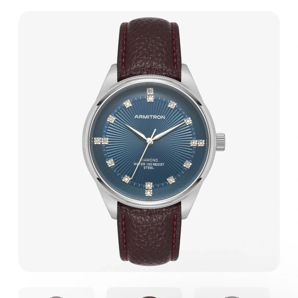 ✨ Armitron Knox™ 40mm Diamond Accent Watch – Navy/Silver/Brown (New in Box)
